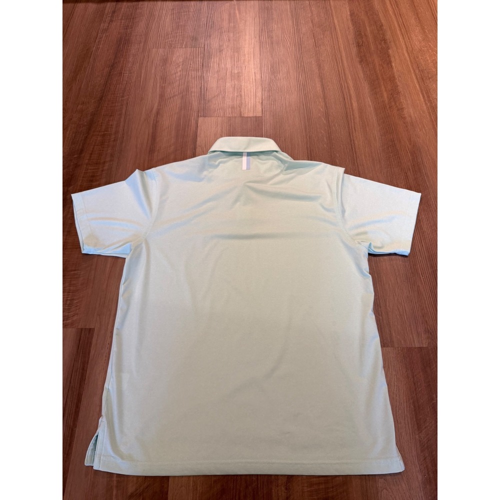 Rhoback Performance Polo Mens Medium Mint Green Short Sleeve Golf Shirt - Picture 2 of 7